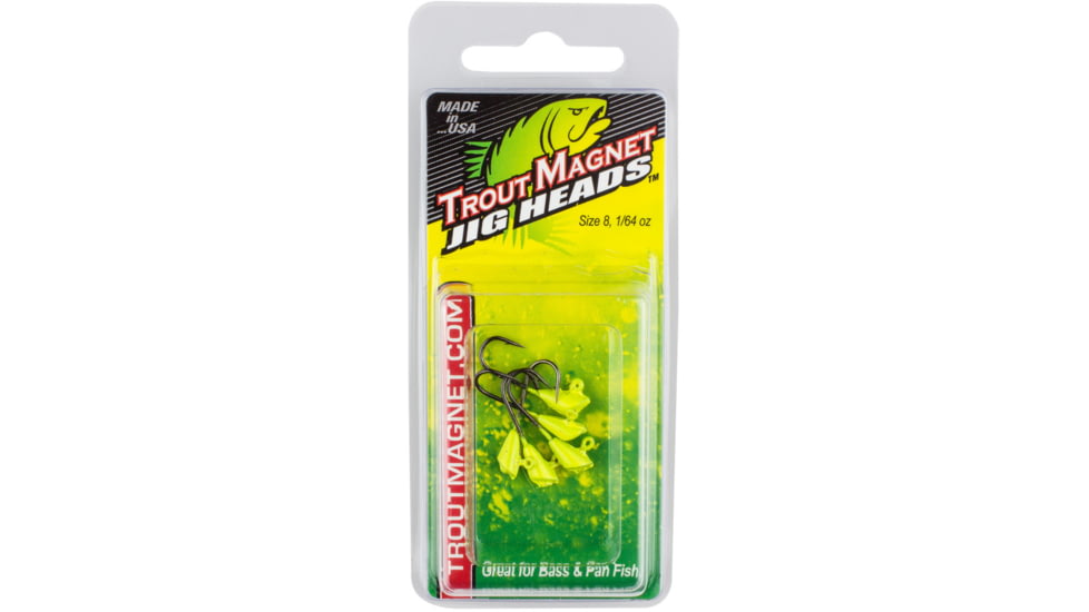 Leland Trout Magnet 5pc Jig Heads, Chartreuse, 1/64oz, 14086