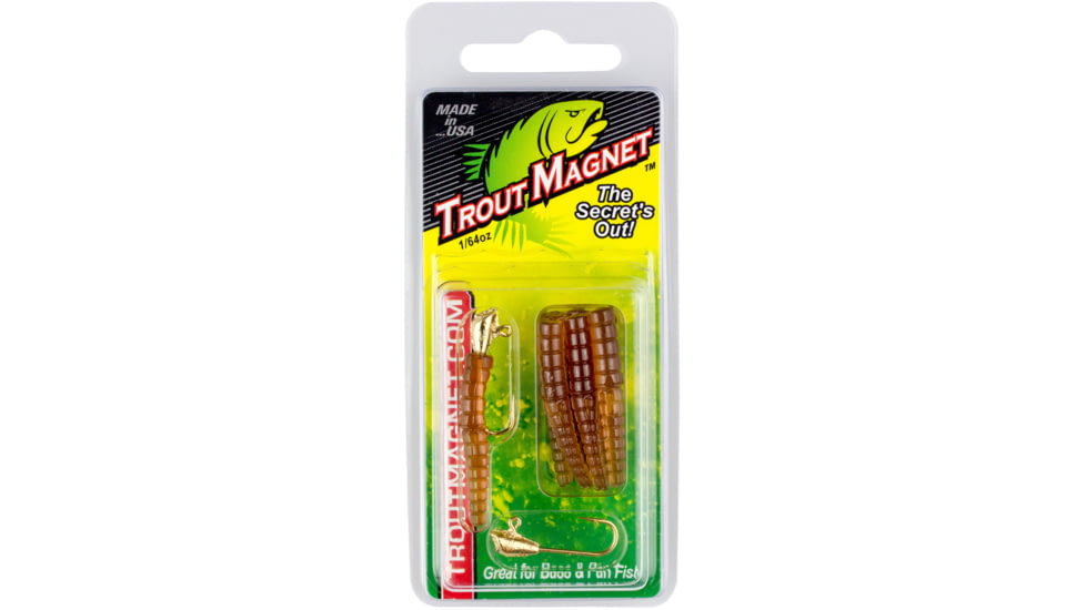 Leland Trout Magnet 9 Pc. Pack, 1/64 oz, 7 Bodies and 2-1/64 oz Size 8 Jigheads, Brown, 87685