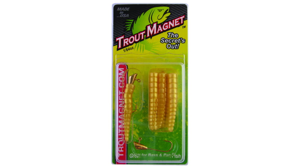 Leland Trout Magnet 9 Pc. Pack, 1/64 oz, 7 Bodies and 2-1/64 oz Size 8 Jigheads, Meal Worm, 87678M