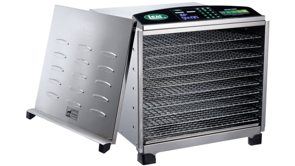 LEM Products Big Bite Digital 10 Chrome Tray Dehydrator, Stainless Steel, 1154