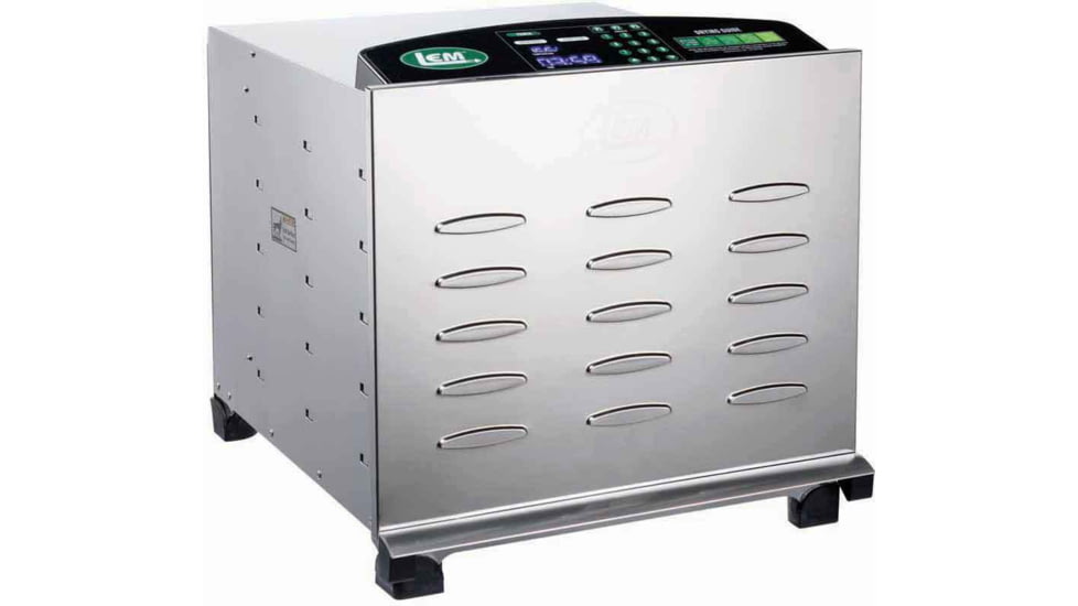 LEM Products Big Bite Digital 10 Chrome Tray Dehydrator, Stainless Steel, 1154