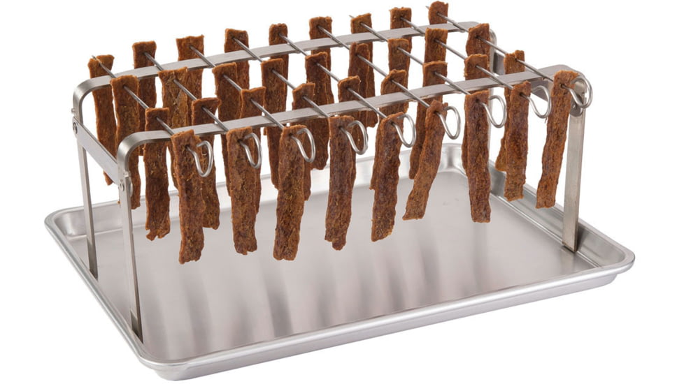 LEM Products Jerky Hanger With 9 Skewers and Seasoning, Stainless, 735
