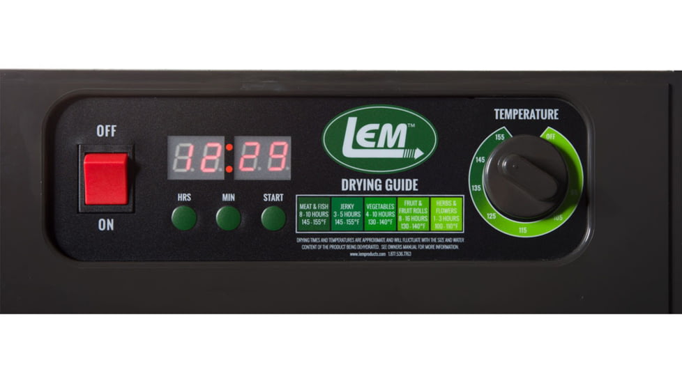 LEM Products Mighty Bite 5 Tray Countertop Plastic Dehydrator, Black, 1152