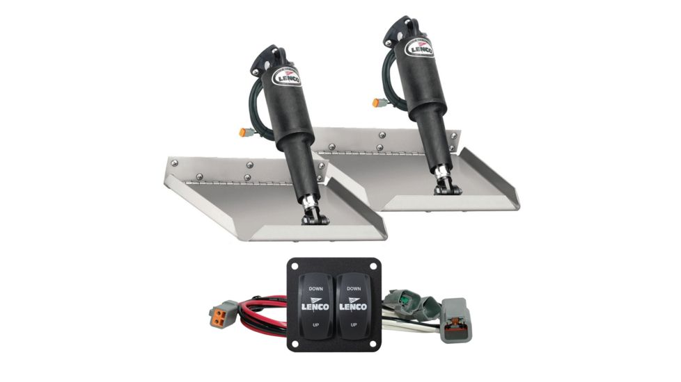 Lenco Marine x 12&quot; Edge Mount Trim Tab Kit w/Double Rocker Switch Kit 12&quot; 56442