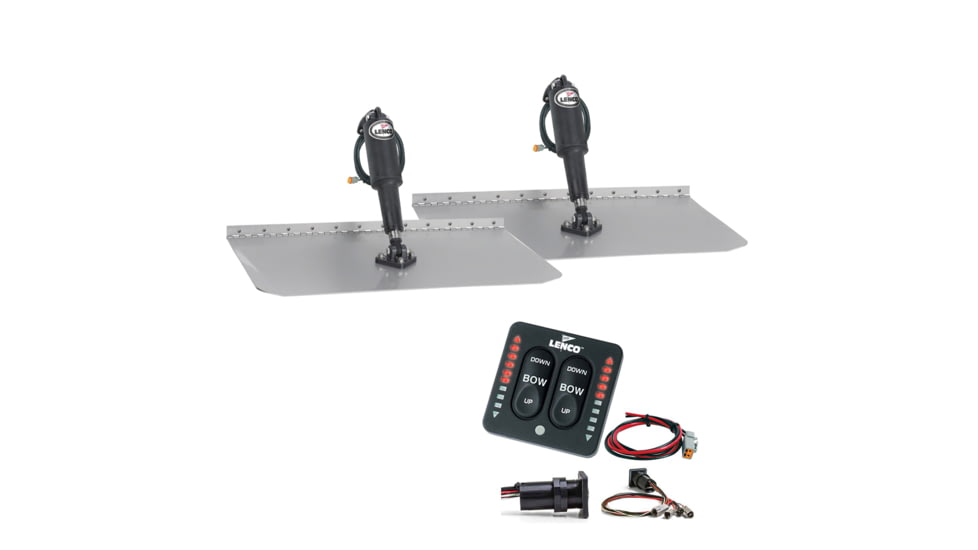 Lenco Marine x 12&quot; Standard Trim Tab Kit w/LED Integrated Switch Kit 12V 12&quot; 29312
