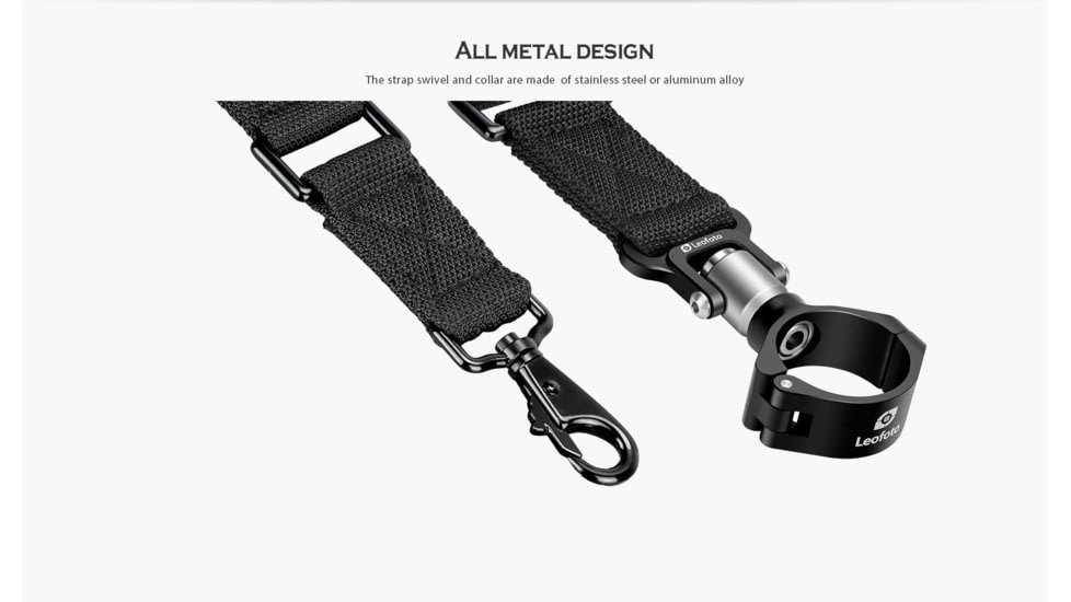 Leofoto 40LN Push Button Quick Detach Modular Tripod Strap, Black, Strap-40LN