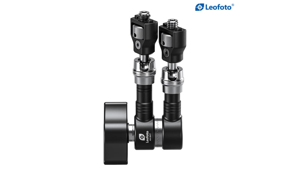 Leofoto AM-5 Kit Versa Magic Arm Heavy-Duty w/Anti-Twist Adapter, 1/4th Mounting Screws, Black, AM-5-KIT
