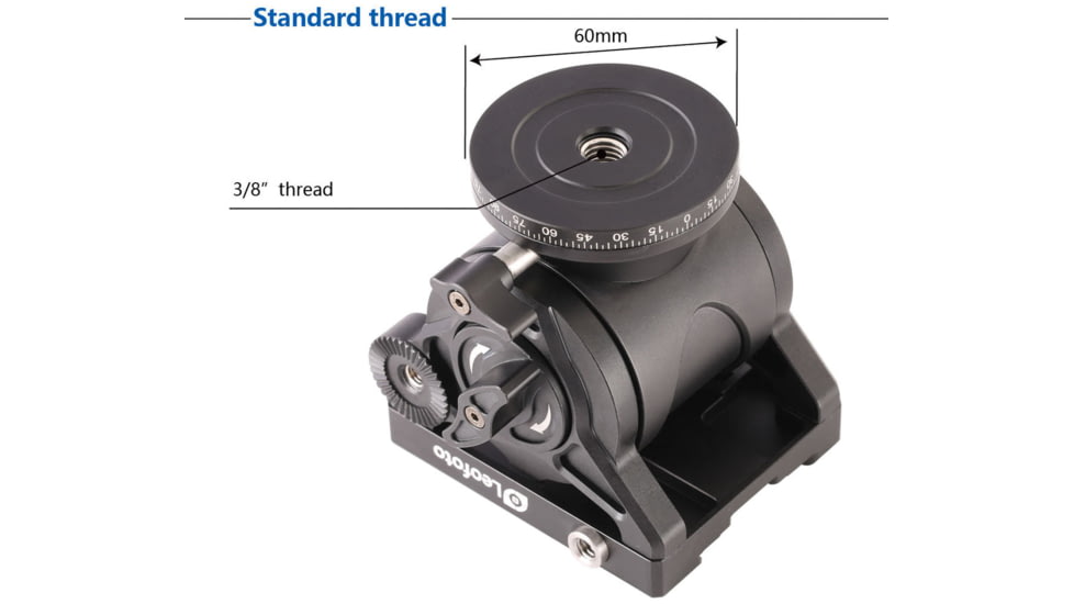 Leofoto BV-10 Fluid Head for Optics up to 11 lb w/Handle, Arca Compatible, Black, BV-10