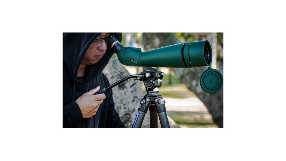 Leofoto BV-5 Mini Fluid Head for Optics w/ Standard Handle, Arca Compatible, Black, BV-5