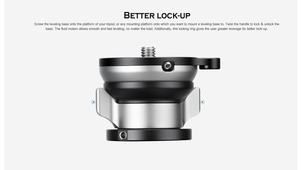 Leofoto LB-65LRC Leveling Head w/ Butterfly Handle, Black, LB-65