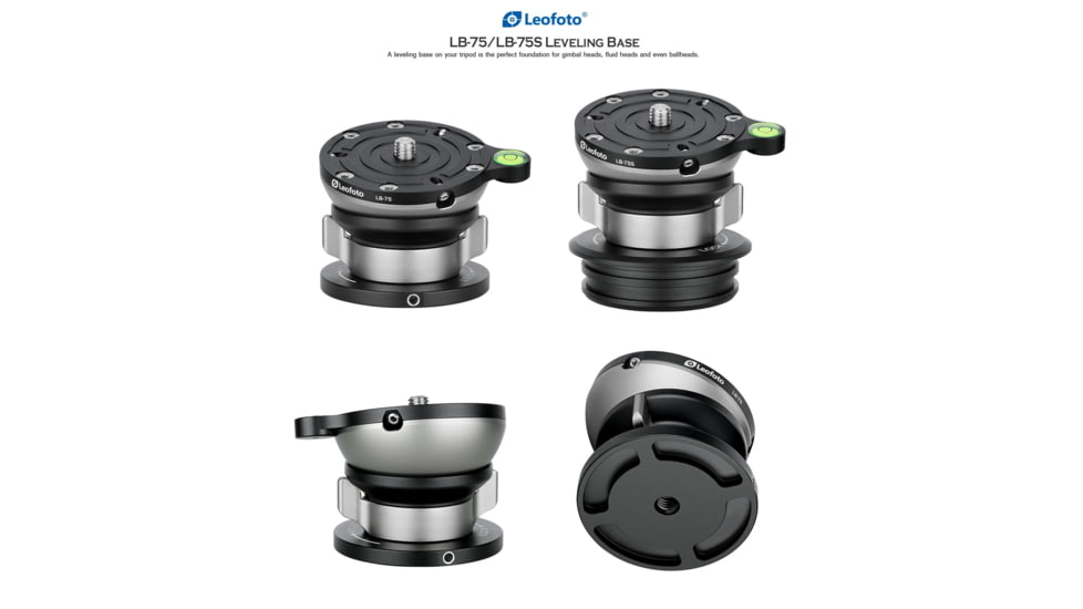Leofoto LB-75 Leveling Head w/ Butterfly Handle, Black, LB-75