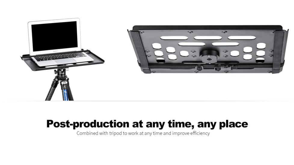 Leofoto LCH-2S 16 Laptop/Projector Tray/Combined w/ Tripod 3/8 Mounting Socket/Arca Swiss Dovetail, Black, LCH-2S