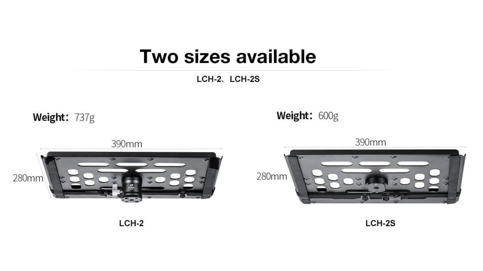 Leofoto LCH-2S 16 Laptop/Projector Tray/Combined w/ Tripod 3/8 Mounting Socket/Arca Swiss Dovetail, Black, LCH-2S