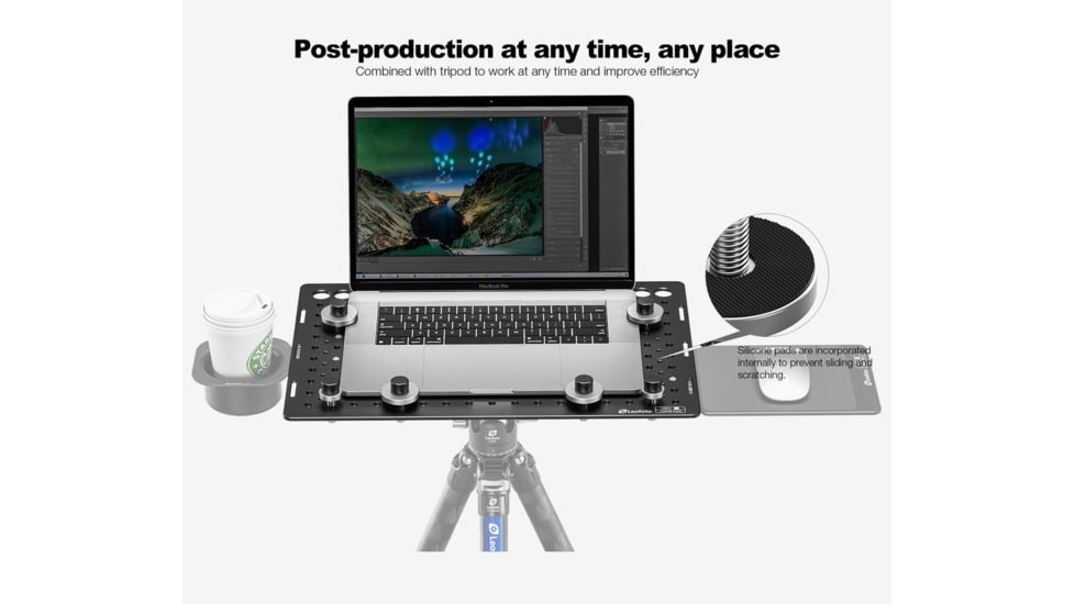 Leofoto LCH-3 Ultimate Laptop Tray, 1/4 and 3/8, Black, LCH-3