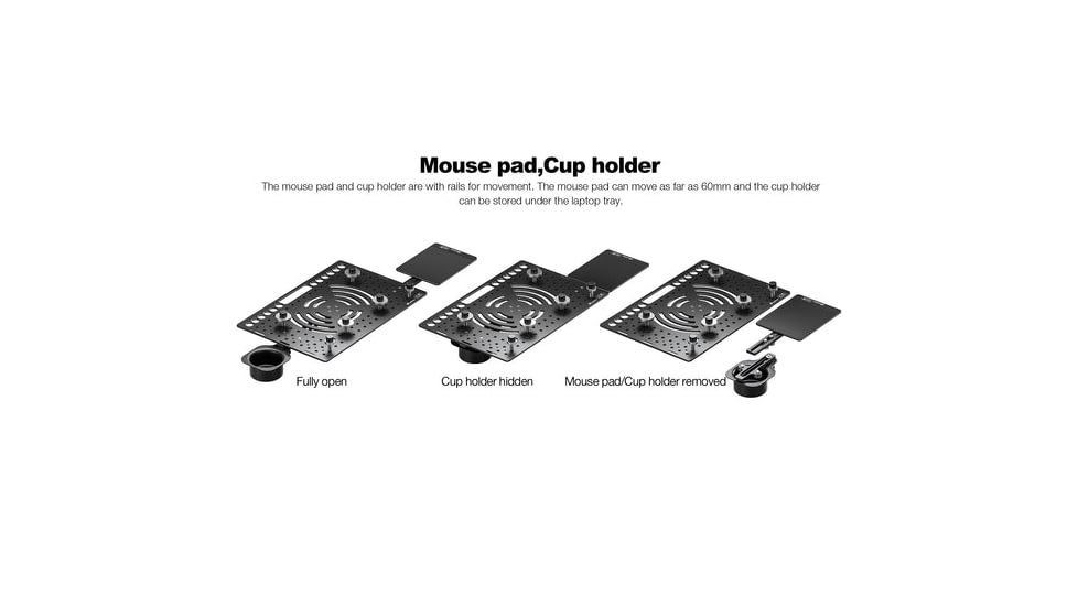 Leofoto LCH-3Kit Ultimate Laptop Tray Kit, 1/4 and 3/8, Black, LCH-3-Kit
