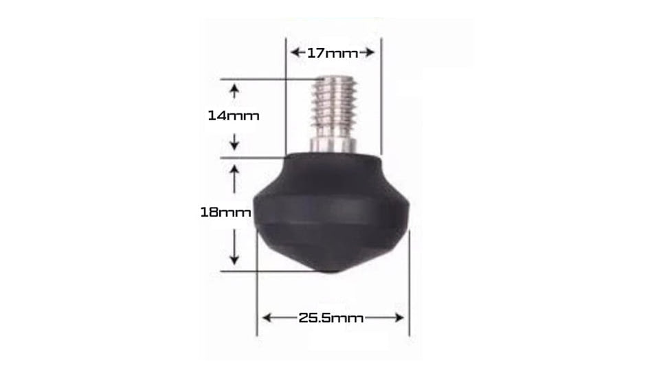 Leofoto LF/LS Rubber Feet for Tripods Set of 3 - LF-13, Black, LF-13