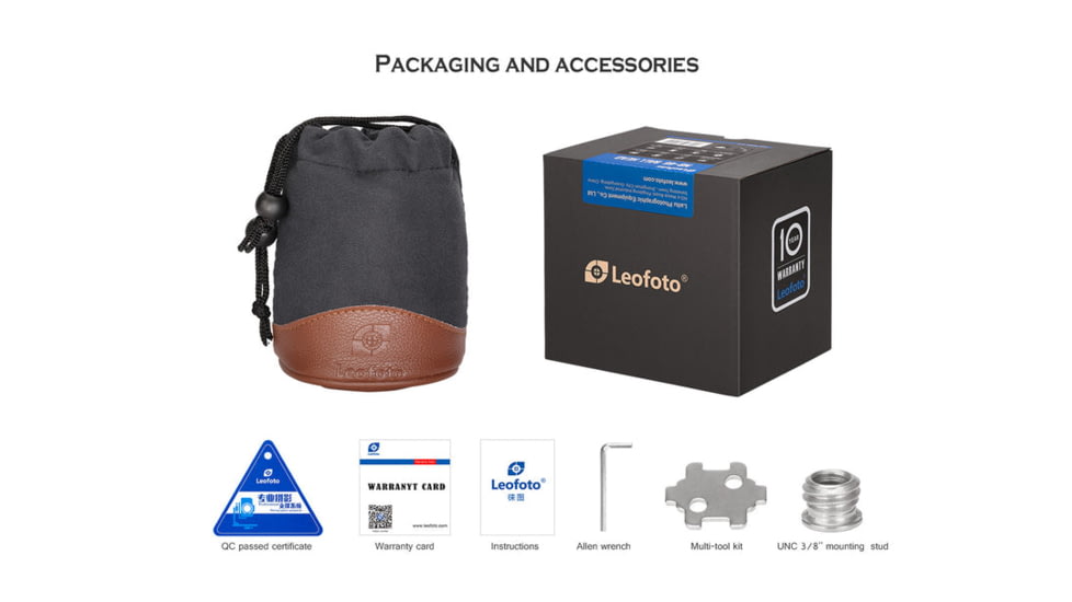 Leofoto LH-30LR Ball Head w/ LR-50 Lever-Release Clamp, Arca, Black, LH-30LR