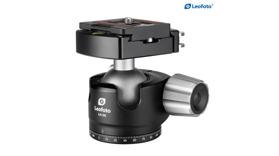 Leofoto LH-36LR Ball Head w/ LR-50 Lever Release Clamp, Arca, Black, LH-36LR