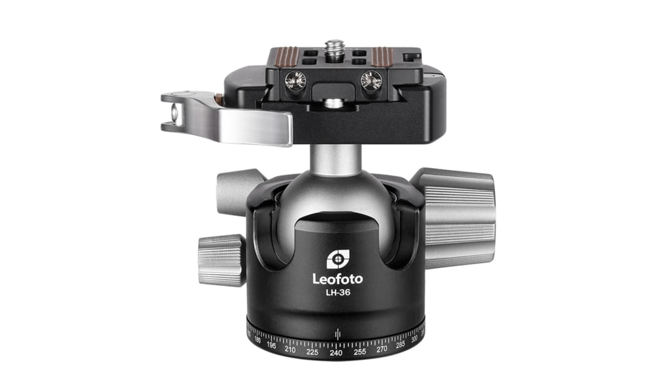 Leofoto LH-36LR Ball Head w/ LR-50 Lever Release Clamp, Arca, Black, LH-36LR