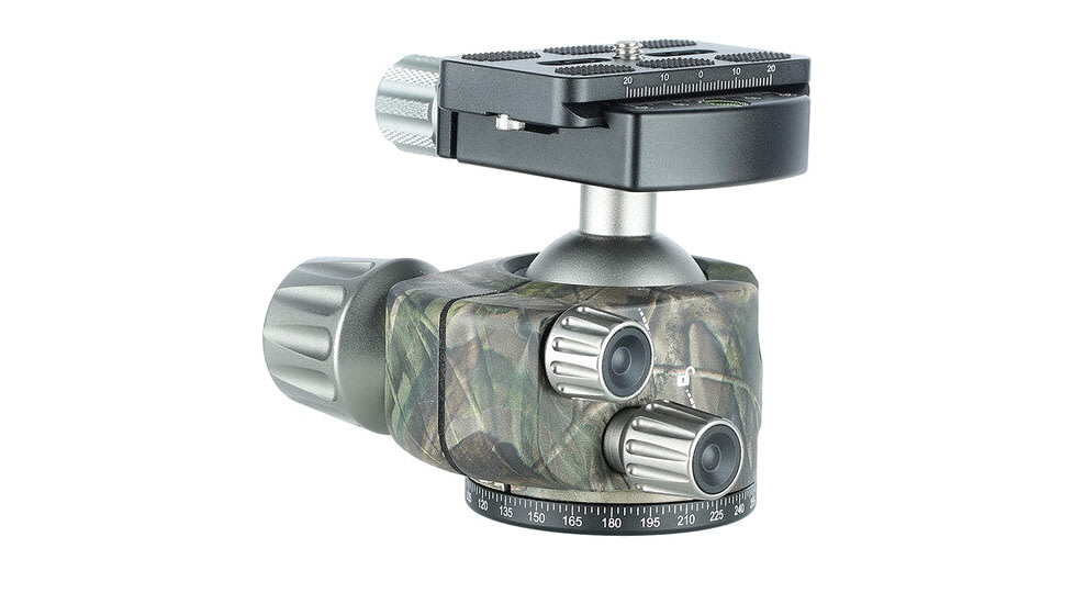 Leofoto LH-40 Series Low Profile Ball Head &amp; QR Plate, Arca, Camo, LH-40-CAMO