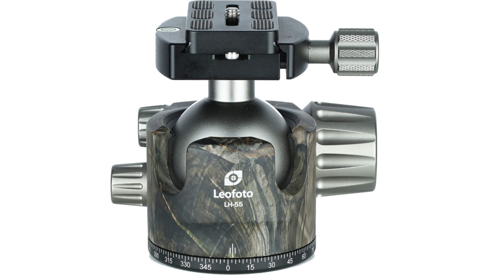 Leofoto LH-55 Series Low Profile Ball Head &amp; QR Plate, Arca, Camo, LH-55-CAMO