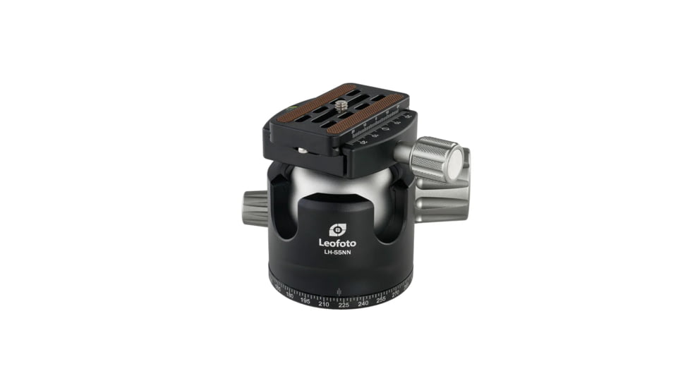 Leofoto LH-55NN No Neck Low Profile Ball Head &amp; QR Plate, Arca, Black, LH-55NN