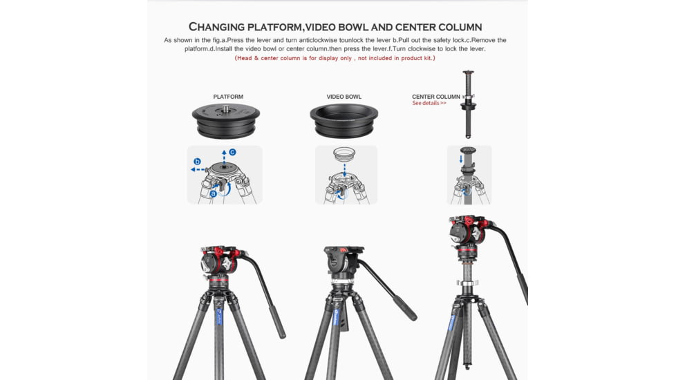 Leofoto LM-324CL&amp;LH-55LR X Version Tripod w/ 75mm Bowl&amp;Platform w/ LH Ballhead Set, Black, LM-324CLX+LH-55LR