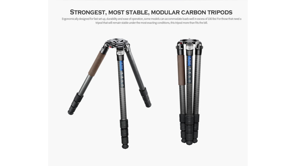 Leofoto LN-364C Heavy Duty Tripod w/ 75mm Bowl/Platform &amp; Bag - Ball Head Kit, Black, LN-364C+LH-55