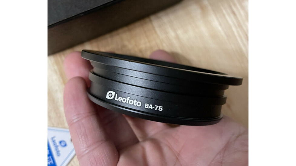 Leofoto LN-364C, LM-3xxC BA-75 75mm Half-Bowl Video Head Adapter, Black, BA-75