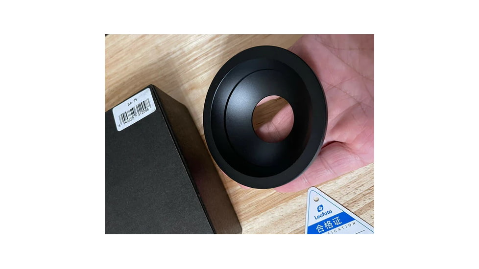 Leofoto LN-364C, LM-3xxC BA-75 75mm Half-Bowl Video Head Adapter, Black, BA-75