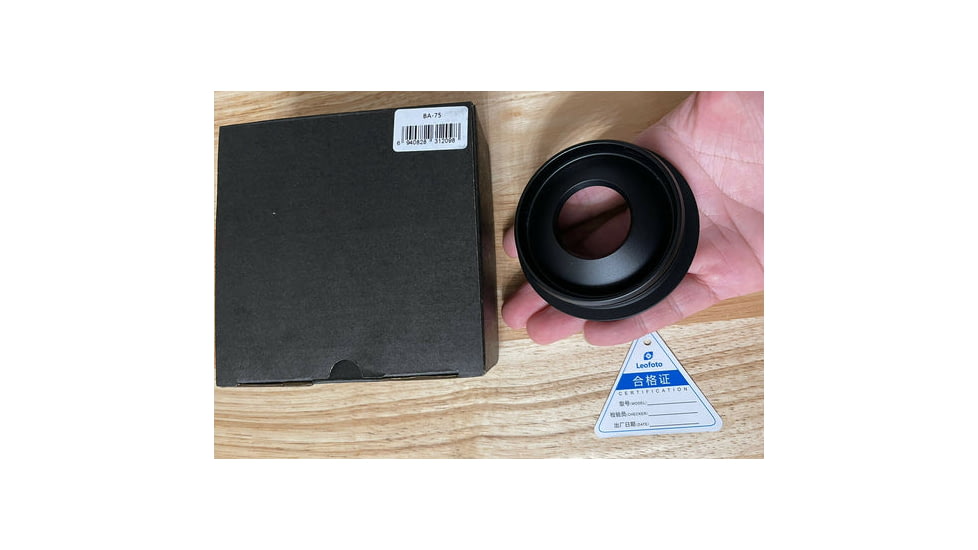 Leofoto LN-364C, LM-3xxC BA-75 75mm Half-Bowl Video Head Adapter, Black, BA-75