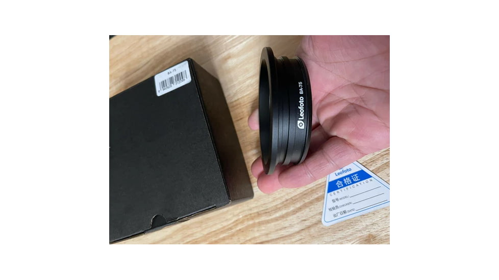 Leofoto LN-364C, LM-3xxC BA-75 75mm Half-Bowl Video Head Adapter, Black, BA-75