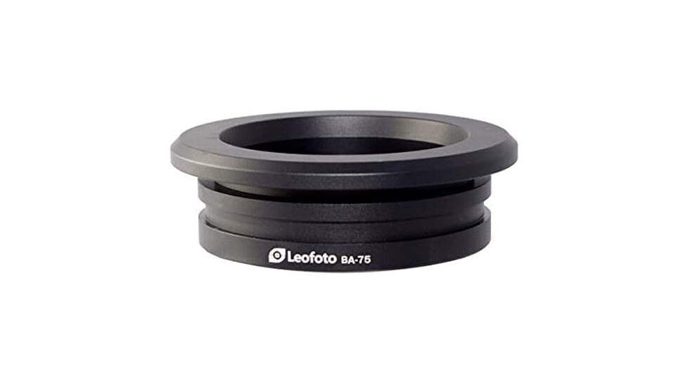 Leofoto LN-364C, LM-3xxC BA-75 75mm Half-Bowl Video Head Adapter, Black, BA-75