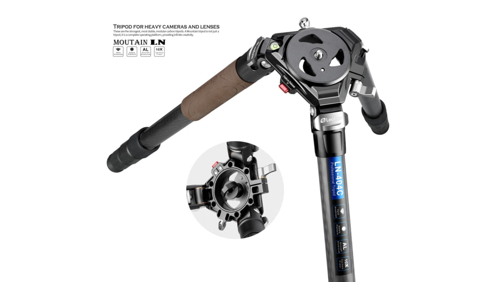 Leofoto LN-404C Heavy Duty Tripod w/ 100mm Bowl/Platform &amp; Bag, Black, LN-404C