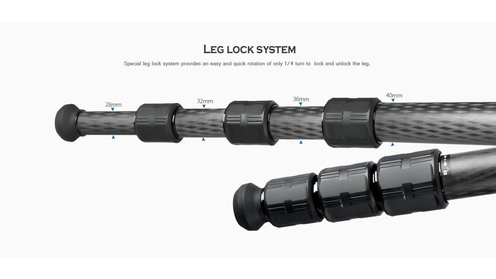 Leofoto LN-404C Heavy Duty Tripod w/ 100mm Bowl/Platform &amp; Bag, Black, LN-404C