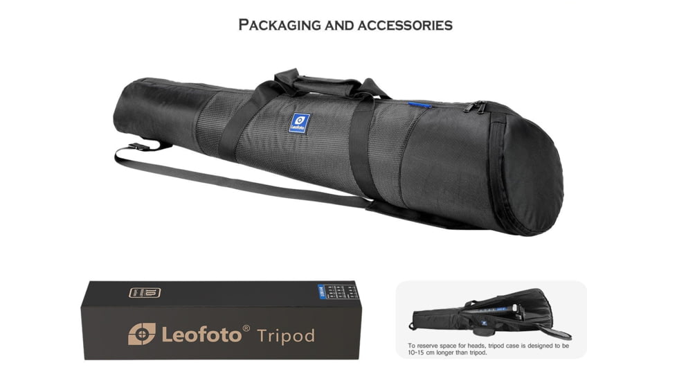Leofoto LN-404C Heavy Duty Tripod w/ 100mm Bowl/Platform &amp; Bag, Black, LN-404C