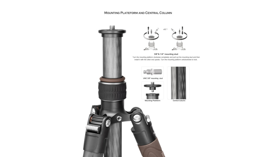 Leofoto LX-225CT/XB-32Q Reversible Travel Tripod w/ Ball Head Set, Black, LX-225CT+XB-32Q