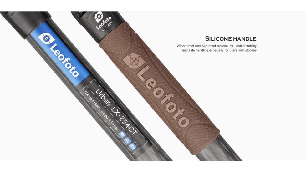 Leofoto LX-254CT/BV-5B Reversible Travel Tripod w/ Bino Fluid Head Kit, Black, LX-254CT+BV-5B