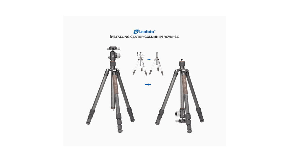Leofoto LX-254CT/XB-32 Reversible Travel Tripod w/ Ball Head Set, Black, LX-254CT+XB-32