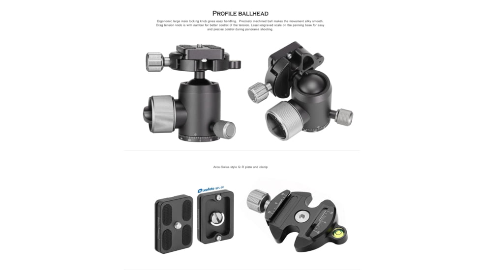 Leofoto LX-255CT/XB-32 Reversible Travel Tripod w/ Ball Head Set, Black, LX-255CT+XB-32