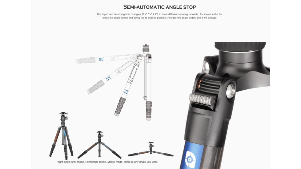 Leofoto LX-255CT/XB-32 Reversible Travel Tripod w/ Ball Head Set, Black, LX-255CT+XB-32