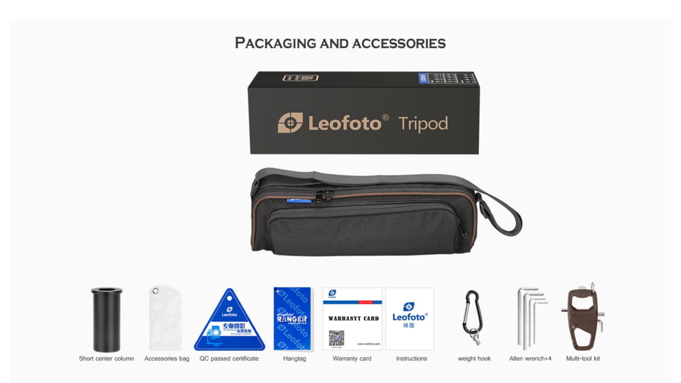 Leofoto LX-255CT/XB-32 Reversible Travel Tripod w/ Ball Head Set, Black, LX-255CT+XB-32