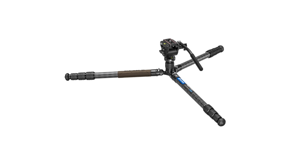 Leofoto LX-284CT-BV-5B Reversible Travel Tripod w/ Bino Fluid Head Kit, Black, 6940828313729
