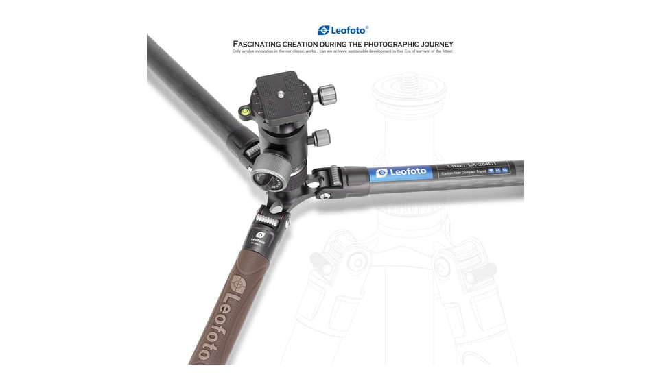 Leofoto LX-284CT/XB-38 Reversible Travel Tripod w/ Ball Head Set, Black, LX-284CT+XB-38