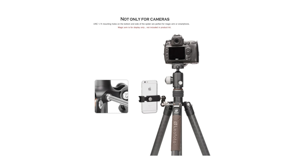 Leofoto LX-324CT/XB-38 Reversible Travel Tripod w/ Ball Head, Black, LX-324CT+XB-38