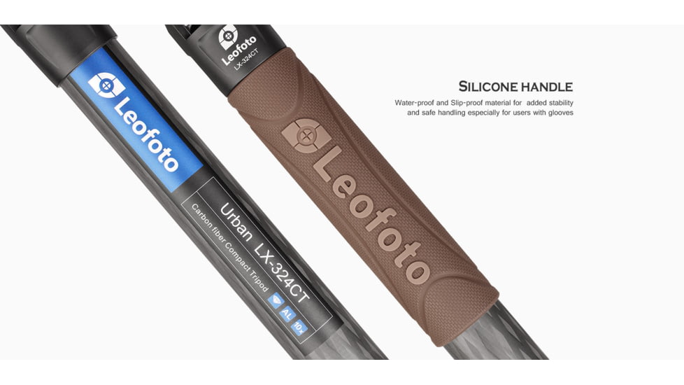 Leofoto LX-324CT/XB-38 Reversible Travel Tripod w/ Ball Head, Black, LX-324CT+XB-38