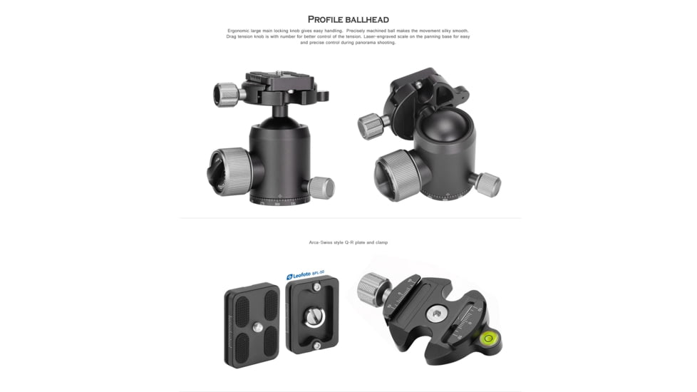 Leofoto LX-324CT/XB-38 Reversible Travel Tripod w/ Ball Head, Black, LX-324CT+XB-38