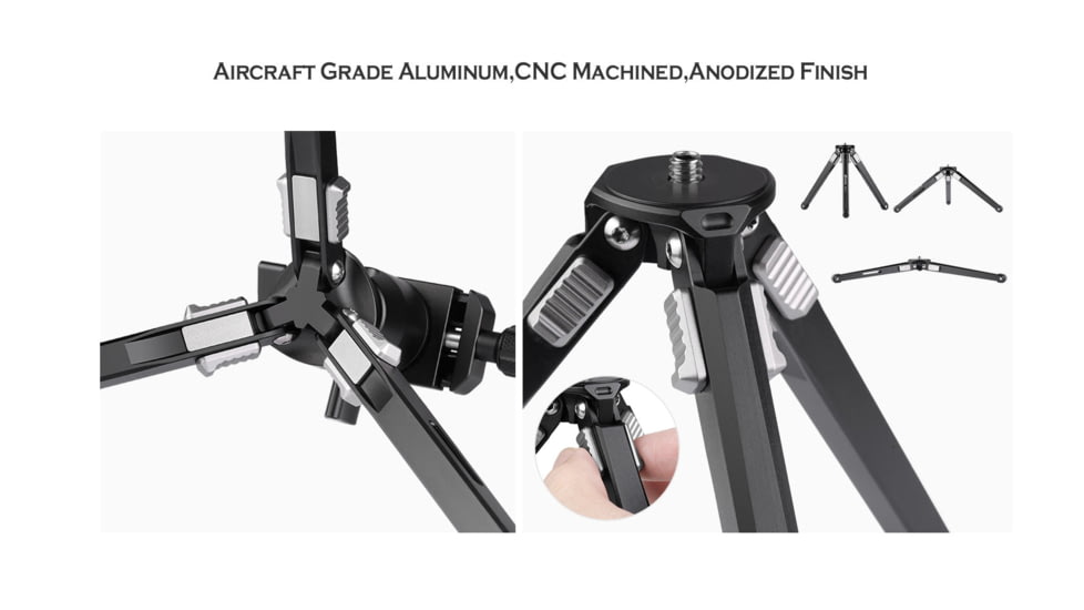 Leofoto MT-02 Aluminum Mini Table Top Tripod, Black, MT-02