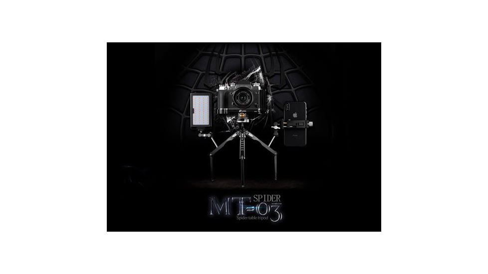 Leofoto MT-03/LH-25 Mini Tripod w/ Mini Ball Head Kit and Bag, Black, MT-03+LH-25