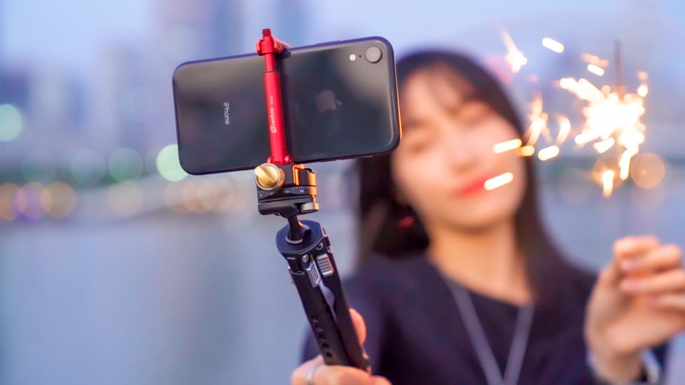 Leofoto PC-20 Mobile Phone Stand w/ 1/4 Mounting - Arca, Red, PC-20 RED